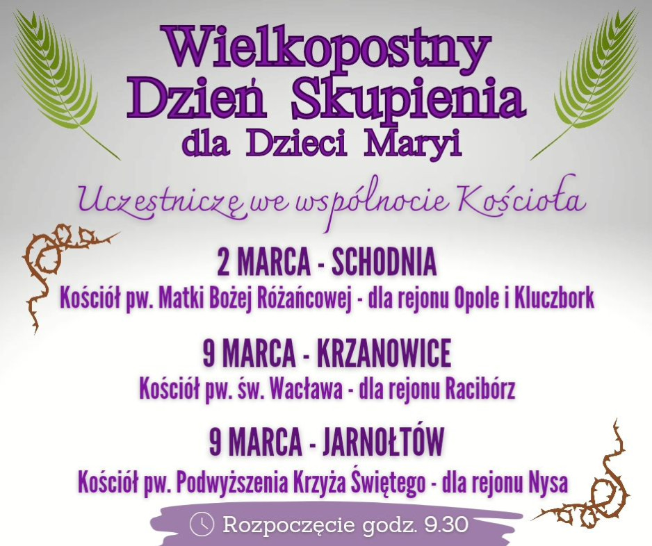 9 Dzieci Maryi Dzien Skupienia